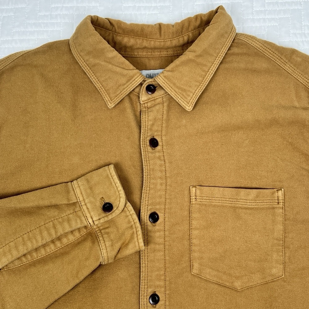 Outerknown Terra Nova Moleskin Shirt Brown Tan Size Small